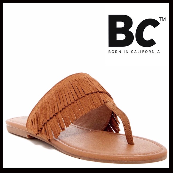 BC Footwear Shoes - SUEDE & LEATHER FRINGE FLAT SANDALS